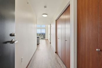 Brushed nickel hardware throughout